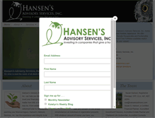 Tablet Screenshot of hansensadvisory.com